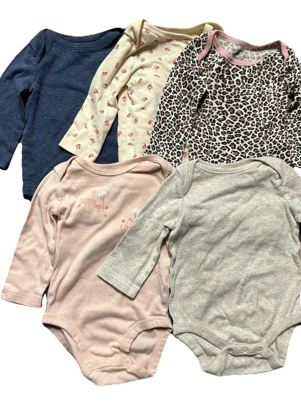 Baby Girl Long Sleeve Bodysuits Gap Cheetah Floral Size 3-6 Months